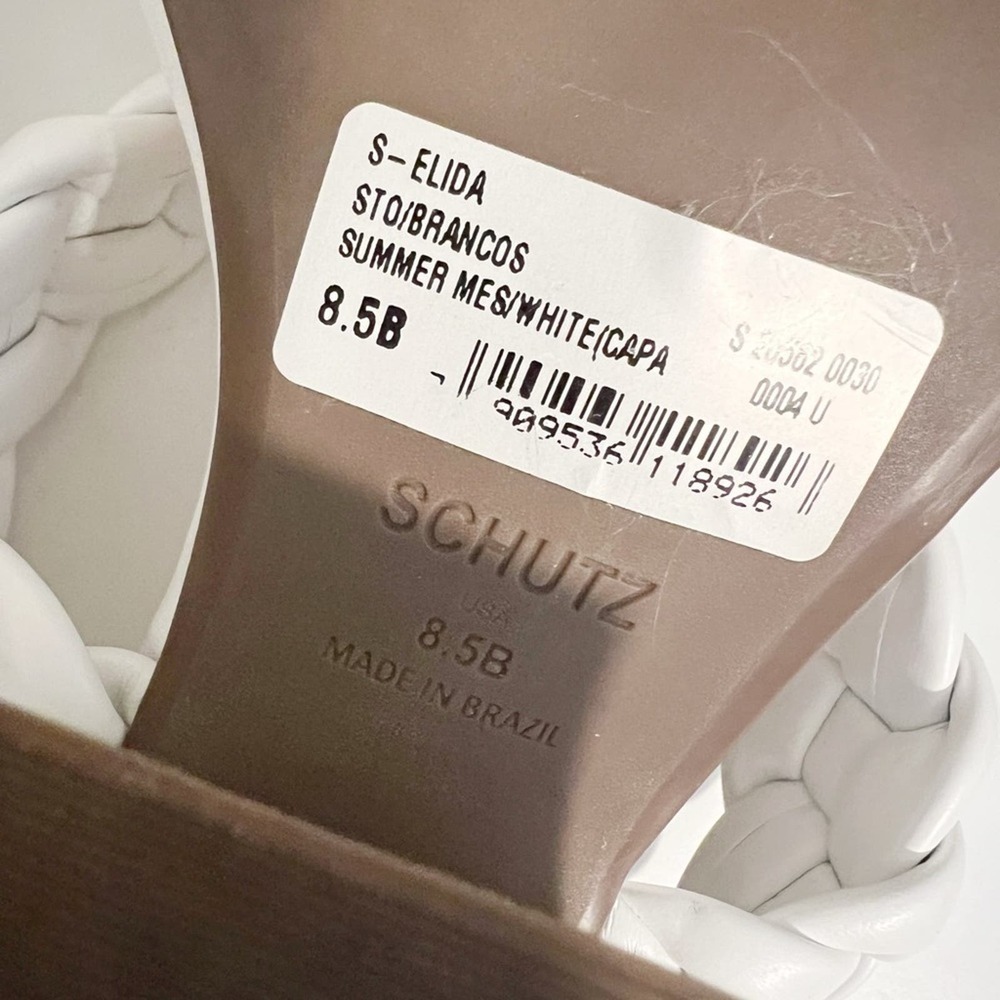 SCHUTZ Elida Braided Slide Sandals in White Leather size 8.5 - Picture 9 of 11